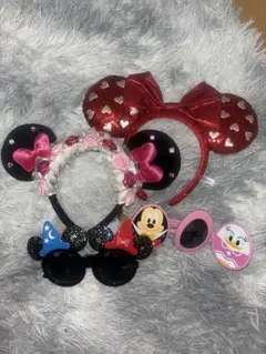 ディズニーキャラクターカチューシャ サングラス4点セット