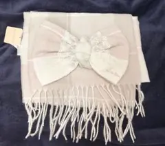 LIZLISA マフラー チェックリボンストール グレー 量産型