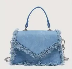 デニムフリンジ2wayミニバッグ