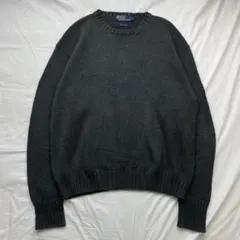 【ec40】Ralph Lauren　コットンニット　サイズL　ダークグレー