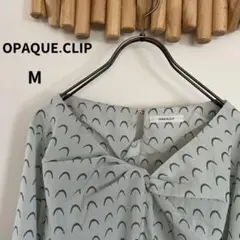 オペークドットクリップ【M】総柄 長袖 ブラウス シフォン キレイめ ワールド