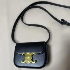 ジャンク　CELINE ブラック レザー ショルダーバッグ