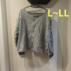 ストライプ 長袖シャツ L~LLサイズのサムネイル