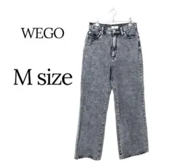 WEGO ブラックデニムワイドパンツ黒ジーンズM綿100のサムネイル
