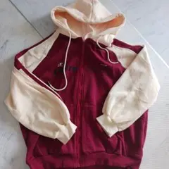 LOFTY IDEAL FLYパーカー 赤クリーム SHEIN シーイン フード