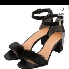 GU アンクルストラップサンダル ファーサンダル