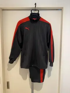 ★ PUMA 上下ジャージセット　極美品　ブラック/レッド　SSサイズ★
