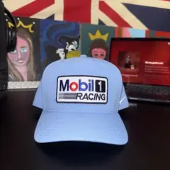 Mobil 1 Racing キャップ 水色 Nikeハンドカスタム