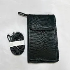 ✨長財布型スマホポーチ 男女兼用 蛇柄PUレザー カード収納 ブラック