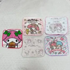 サンリオ　マイメロディ　キキララ プチタオル　ミニタオル ハンカチタオル　5枚組