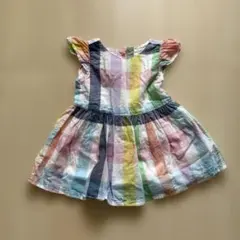 baby GAP マルチカラー チェック ワンピース 18-24ヶ月