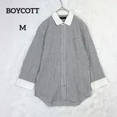ボイコット クレリックシャツ ストライプ柄 長袖 コットン 『M相当』 メンズのサムネイル