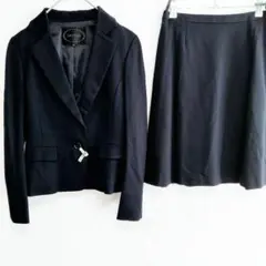 アンタイトル　スーツ　スカート　セットアップ　ネイビー　ストレッチ性あり