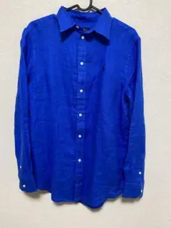 POLO RALPH LAUREN クラシックフィット 長袖リネンシャツ ブルー