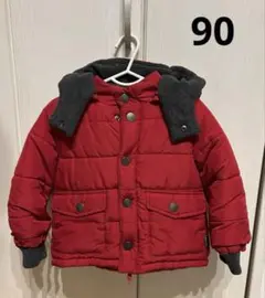 プティマイン　中綿ダウンジャケット　赤　90