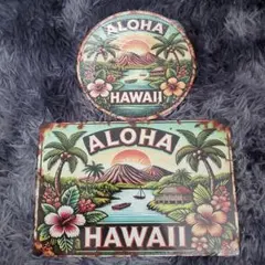 ALOHA HAWAII インテリアプレート 2枚セット　20センチ　30×20