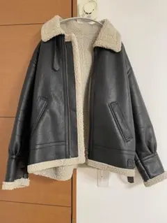 【Otte】黒 レザー ボアジャケット