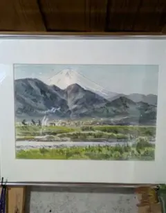 岡宏、【妙高初冠雪】、希少な大判額装用画集より、美品、日本人画家