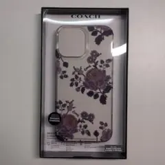 COACH iPhone 13PM/12PM用クリアケース フラワ柄