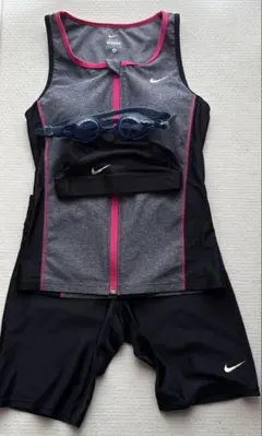 Nike 水着セット Mサイズ レディース ゴーグル・キャップ付き
