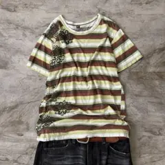 Achive striped s/s tee Y2K お兄系 fadeのサムネイル