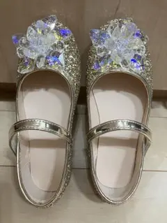 フォーマルシューズ ゴールド クリスタルフラワー