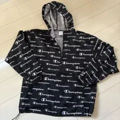 Champion ナイロンジャケット 総柄 ハーフジップ 大きめ XL ワイド