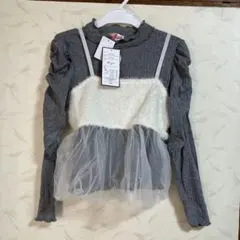 女の子セットアップニット140㎝ しまむら　パフスリーブ