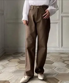 moment カラーヘビーツイル デニムストレートパンツ