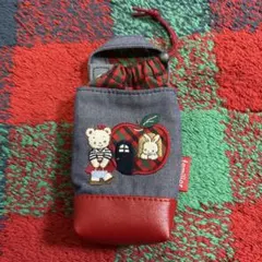 familiar りんごとウサギのポーチ