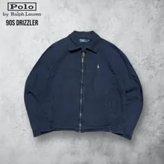 90sポロラルフローレンスウィングトップドリズラージャケットネイビー