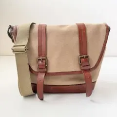 土屋鞄製造所 ショルダーバッグ キャンバス×レザー 本革 ベージュ ブラウンのサムネイル