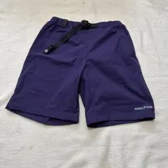 mont-bell キッズ ハーフパンツ 150 紫 アウトドア パープル 半ズ