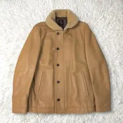 タケオキクチ レザージャケット 牛革 ムートンボア襟 キャメル 本革 アウターのサムネイル