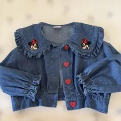 ミニーマウス刺繍デニムジャケット 80cm