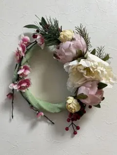 ひな祭り飾り造花フラワーアレンジメントリース