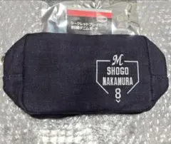 千葉ロッテマリーンズ 中村奨吾 刺繍デニムポーチ