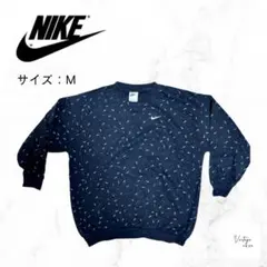 NIKE ナイキ 総柄スウッシュ スウェット 短丈 M ワイドシルエット