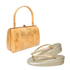 草履バッグセット　金　花　訪問着　振袖　留袖　礼装　フォーマル用