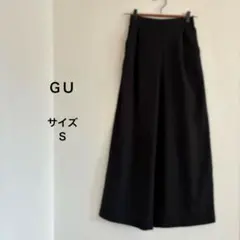GU ブラック ワイドパンツ サイズＳ　シンプル　後ろゴム　シンプル