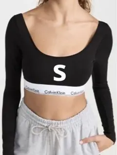 黒S長袖　カルバンクライン　ロングスリーブ レディースＴシャツ