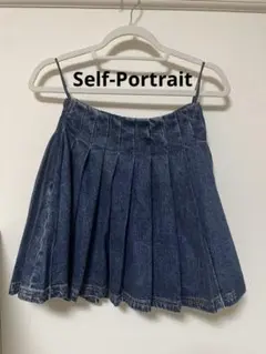 Self-Portrait デニムプリーツスカートのサムネイル