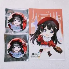 にじさんじ 7大タワーコラボ 缶バッジ 特典ポストカード 月ノ美兎