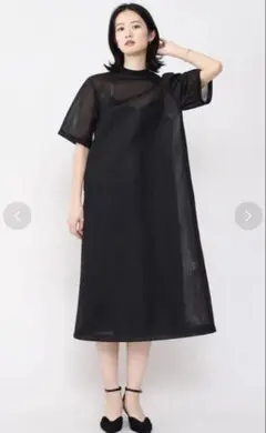 黒 半袖 ロングワンピース　レジル　ヤマダヤ