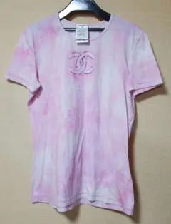 CHANEL ココマーク L タイダイピンク クルーネック コットンTシャツのサムネイル