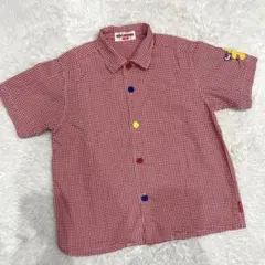 MIKIHOUSE 赤チェック 半袖シャツ 110
