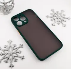 iPhone 15 ProMax ソフトケース　クリアブラウン　ダークグリーン