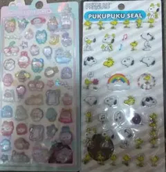 ぷくぷくスヌーピー&立体シール ２点セット