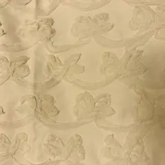 キャンバス地　立体リボン刺繍生地 生成り