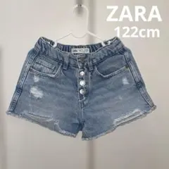 ZARA ザラ キッズ 122デニムショートパンツ ダメージ加工 サイズ7